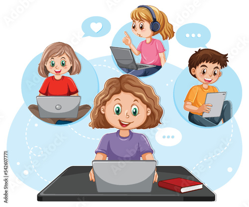 A girl browsing social media