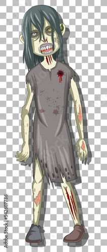 Scary zombie cartoon character