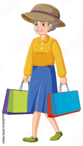 Senior woman holding shopping bag