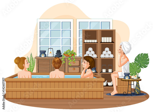 Women in hot tub spa