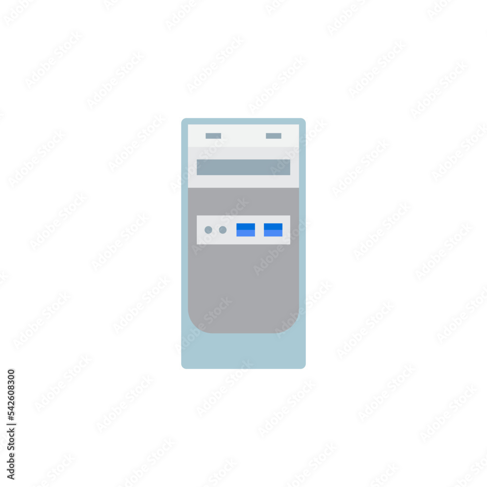 Front PC Case icon in color, isolated on white background Front PC Case icon in color, isolated on white background