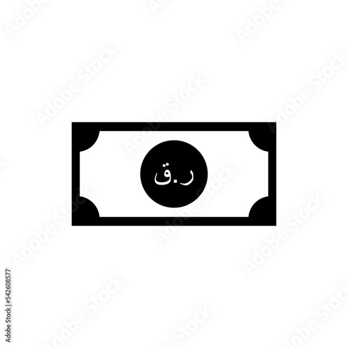 Qatar Currency Icon Symbol, Qatari Riyal (Arabic Version), QAR Sign. Vector Illustration 