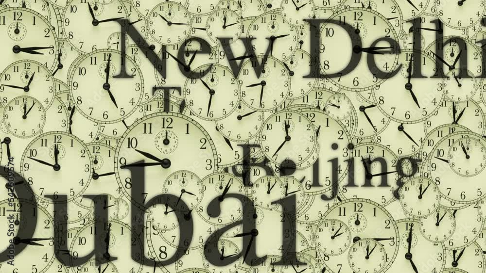 loop many timezones city names and clocks 4k
loop many timezones city names and clocks 4k
