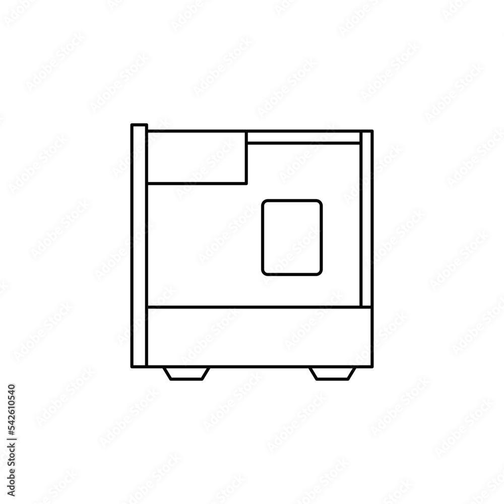 PC Case icon in line style icon, isolated on white background PC Case icon in line style icon, isolated on white background