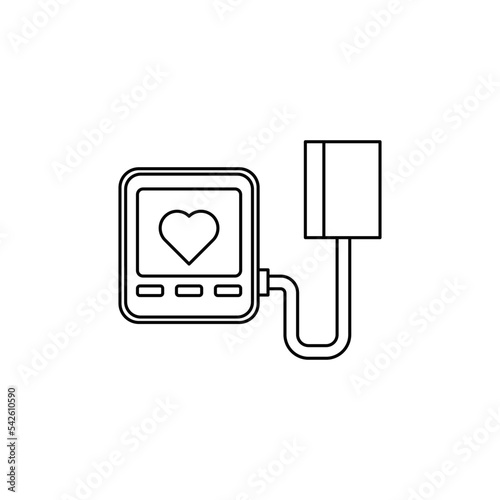 Sphygmomanometer icon in line style icon, isolated on white background