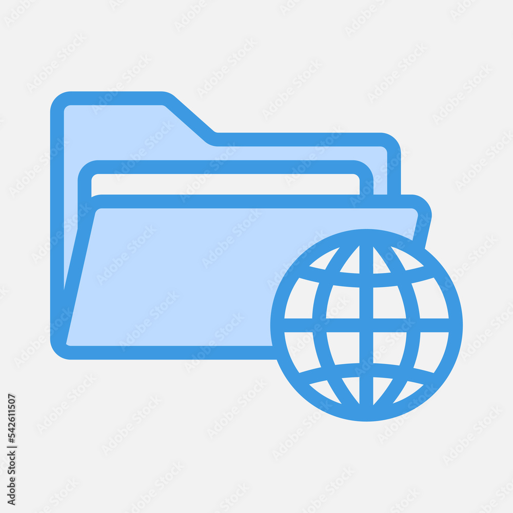 Website icon in blue style about folders, use for website mobile app presentation Website icon in blue style about folders, use for website mobile app presentation