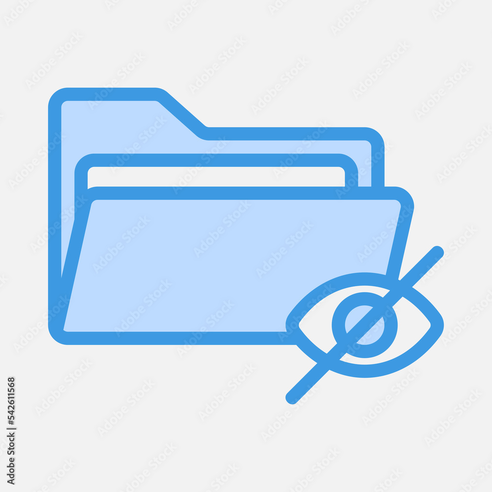Invisible icon in blue style about folders, use for website mobile app presentation Invisible icon in blue style about folders, use for website mobile app presentation