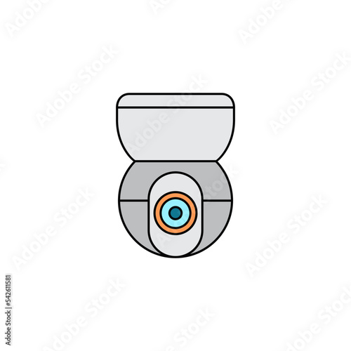 Security camera icon in color, isolated on white background 