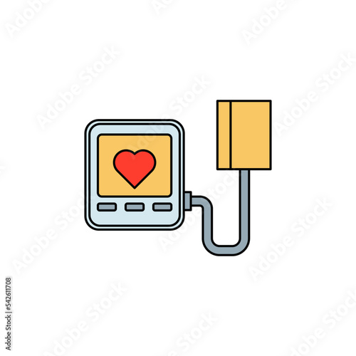 Sphygmomanometer icon in color, isolated on white background 