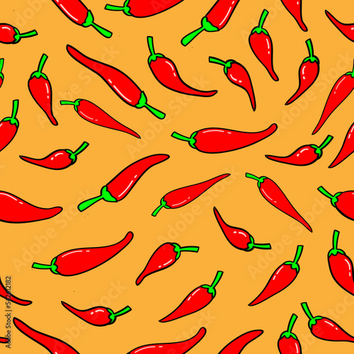 chilli pepper seamless pattern background