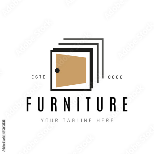 Interior Logo For Bussiness Company With Storage, Drawer or Cupboard Illustration
