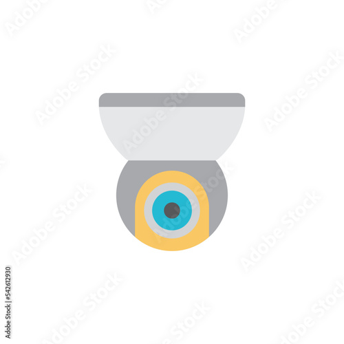 Security camera icon in color, isolated on white background 