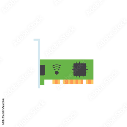 Lan card icon in color, isolated on white background 
