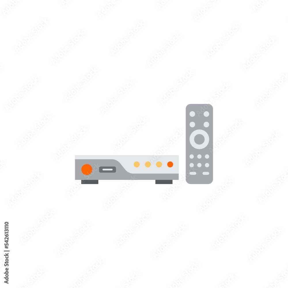 Fototapeta premium Set top box icon in color, isolated on white background 