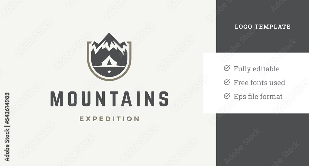 Fototapeta premium Vector creative logotype for modern mountaineering club