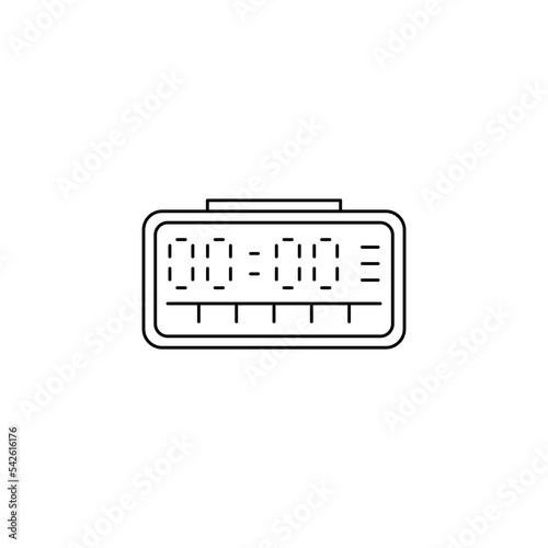 Digital Alarm clock icon in line style icon, isolated on white background