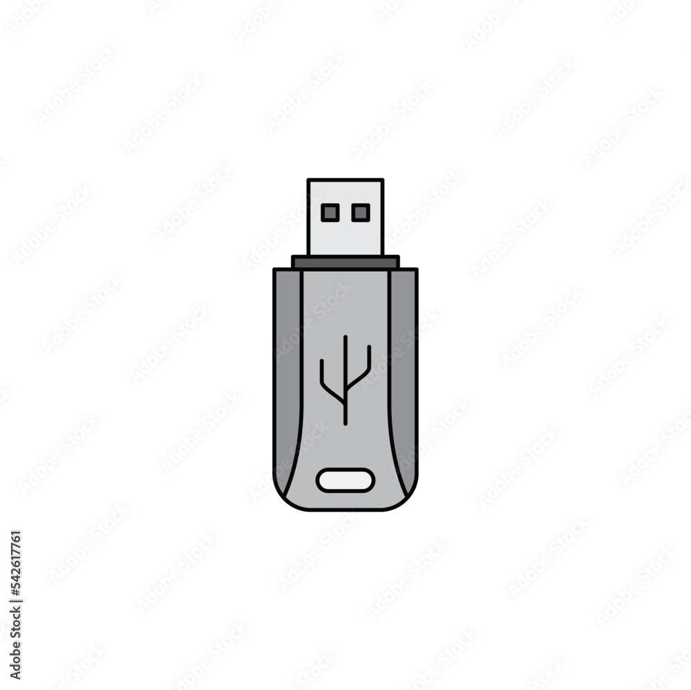 USB Bluetooth icon in color, isolated on white background USB Bluetooth icon in color, isolated on white background