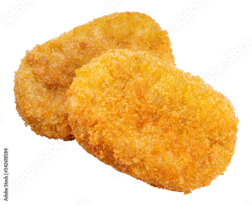 Fried Cheese Croquettes isolated background, Cheese Croquettes on white PNG File. photo