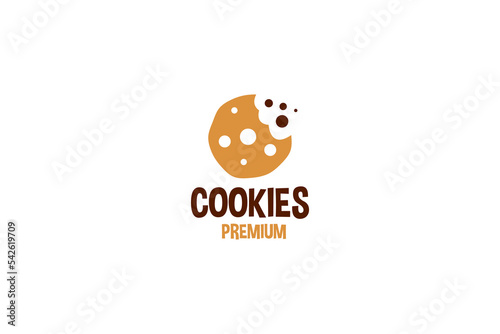 Creative cookie bakery logo design vector template illustration