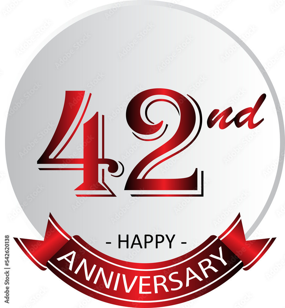 42nd anniversary celebration label