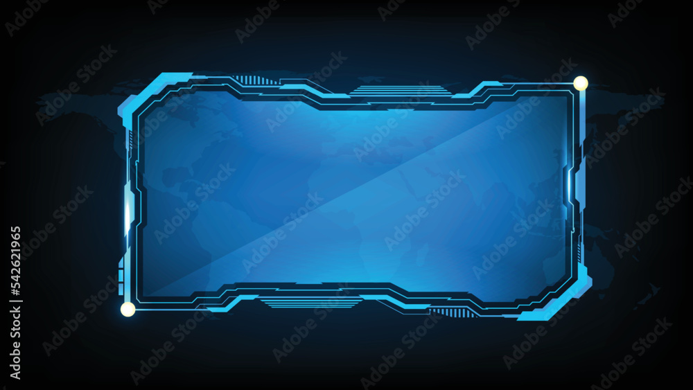 custom made wallpaper toronto digitalAbstract futuristic background of blue glowing technology sci fi frame hud ui