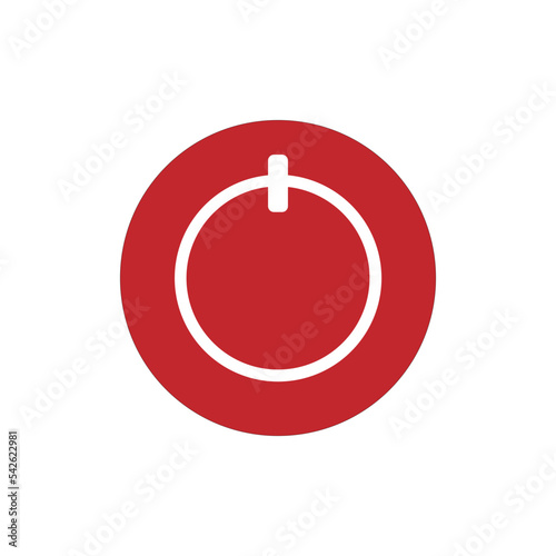 red power shutdown button sign