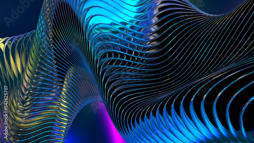 Abstract high-tech background with wavy multistructural surface