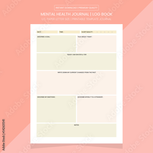 Fényképezés Mental Health Journal | Mental Health Diary | Mental Health Notebook | Health Wo