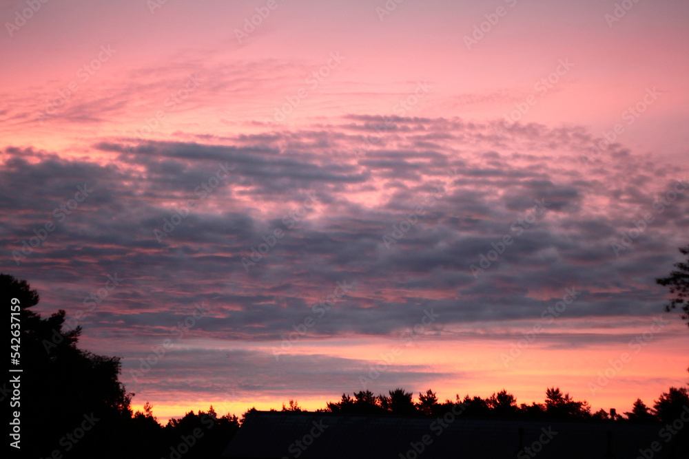 Wonderful colorful sunrising sky. Selective focus