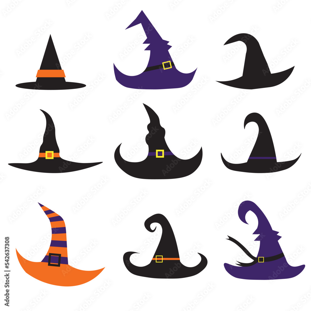 Naklejka premium Witch Hat vectors for some spooky yet fashionable touch.
