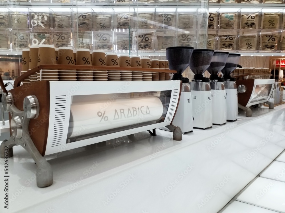 Fotka „BANGKOK, THAILAND DECEMBER 23, 2021 Espresso machine in