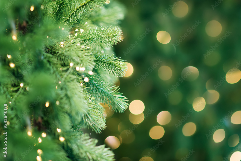 merry christmas and new year holidays background. Blurred bokeh background