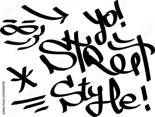 Modern graffiti tags on a white background. Vector art