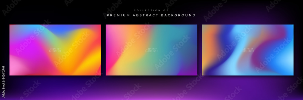 Abstract gradient fluid blur background with grainy texture and colorful rainbow gradient. Modern wallpaper design for social media, idol poster, banner, flyer. - obrazy, fototapety, plakaty 
