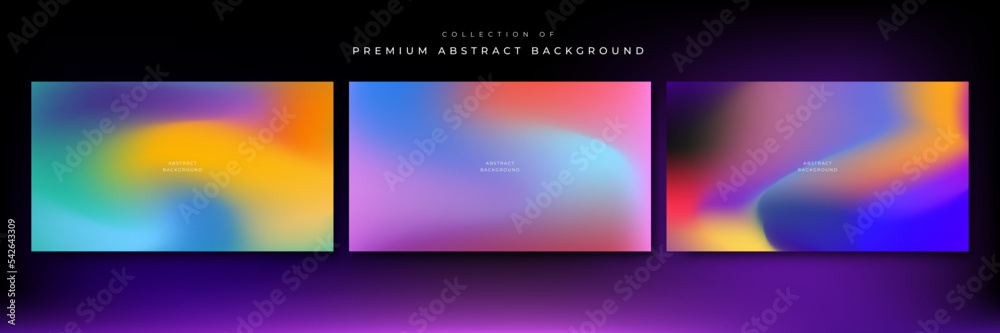 Glittering gradient background with hologram effect and magic lights. Holographic abstract fantasy backdrop with fairy sparkles, gold stars and festive blur