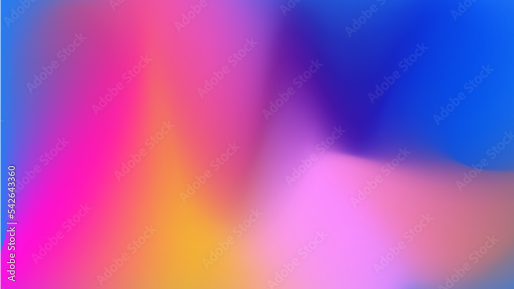 Glittering gradient background with hologram effect and magic lights. Holographic abstract fantasy backdrop with fairy sparkles, gold stars and festive blur