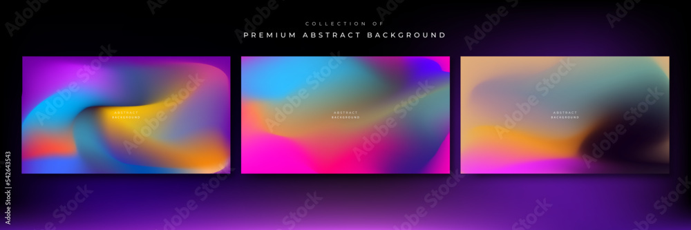 Cover gradient design with abstract color. Minimal fluid design collection. Business or advertising design. Bright dynamic mesh for poster, flyer, banner. Vector illustration