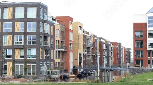 Canvas Print Amsterdam Houthaven District Modern Residential Buildings, Netherlands
