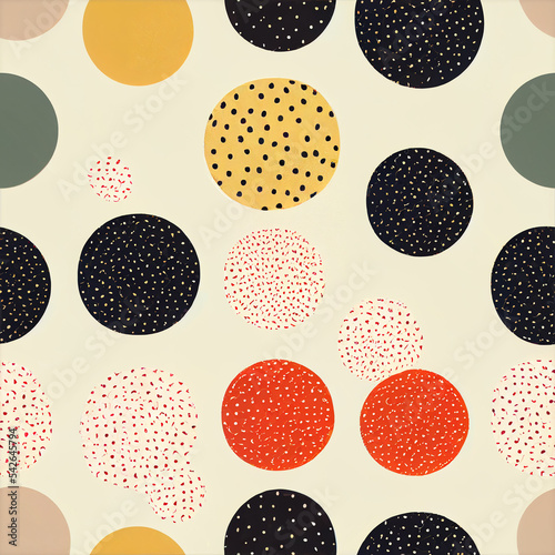 seamless pattern with circles. Collage contemporary polka dot shapes