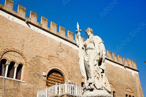 Treviso, Statue dedicated to the Dead of the Fatherland and Palazzo dei Trecento behind - Piazza Indipendenza photo