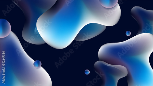 Abstract 3D dark blue and black background with fluid gradient grainy texture and liquid shapes. Modern wallpaper design for social media, idol poster, banner, flyer.