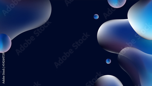 Abstract 3D dark blue and black background with fluid gradient grainy texture and liquid shapes. Modern wallpaper design for social media, idol poster, banner, flyer.
