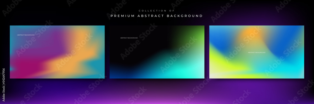 Blurred backgrounds set with modern abstract blurred color gradient patterns. Smooth templates collection for brochures, posters, banners, flyers and cards. Vector illustration. Blurred backgrounds set with modern abstract blurred color gradient patterns. Smooth templates collection for brochures, posters, banners, flyers and cards. Vector illustration.