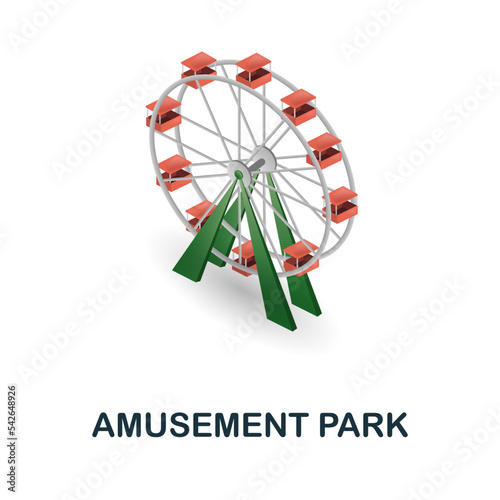 Amusement Park icon. 3d illustration from resorts collection. Creative Amusement Park 3d icon for web design, templates, infographics and more
