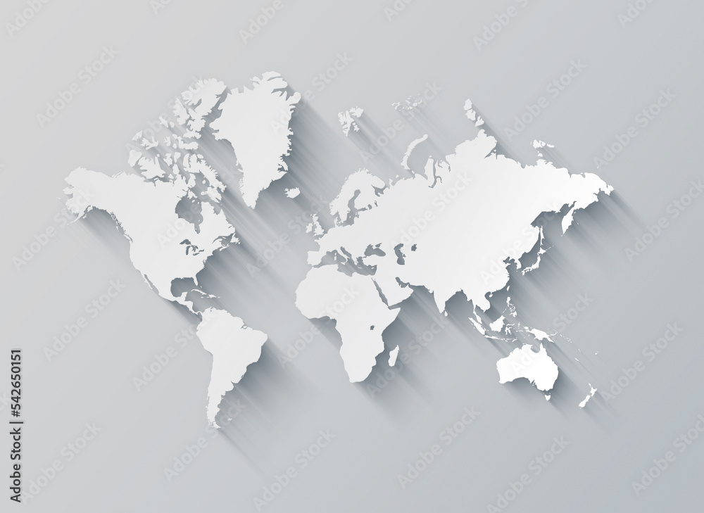 Fototapeta World map illustration on a white background