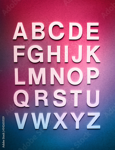 Alphabet made with solid letters