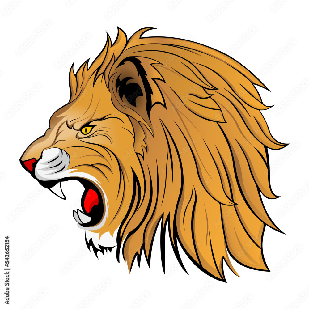 lion head vector illustration Stock Vector | Adobe Stock
