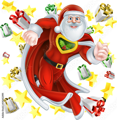 A superhero Santa Claus Chr...