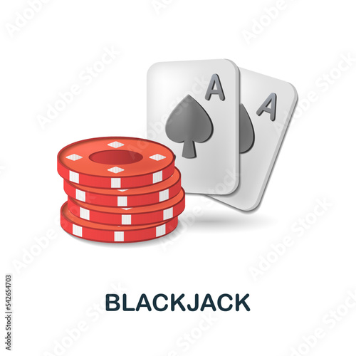 Blackjack icon. 3d illustration from table games collection. Creative Blackjack 3d icon for web design, templates, infographics and more