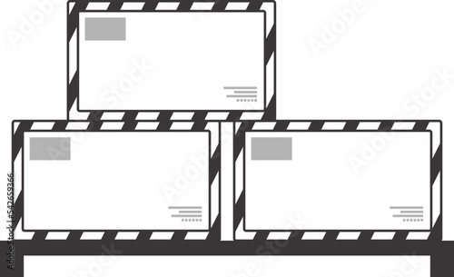 Pallet with boxes. The concept of delivery of cargo and parcels. Linear modern style.